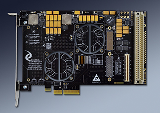 4 lane PCIe to XMC adapter in half-size PCIe card