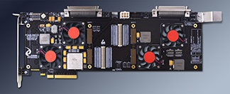 8 lane PCIe to 2 XMC adapter in full size PCIe card